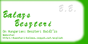 balazs beszteri business card